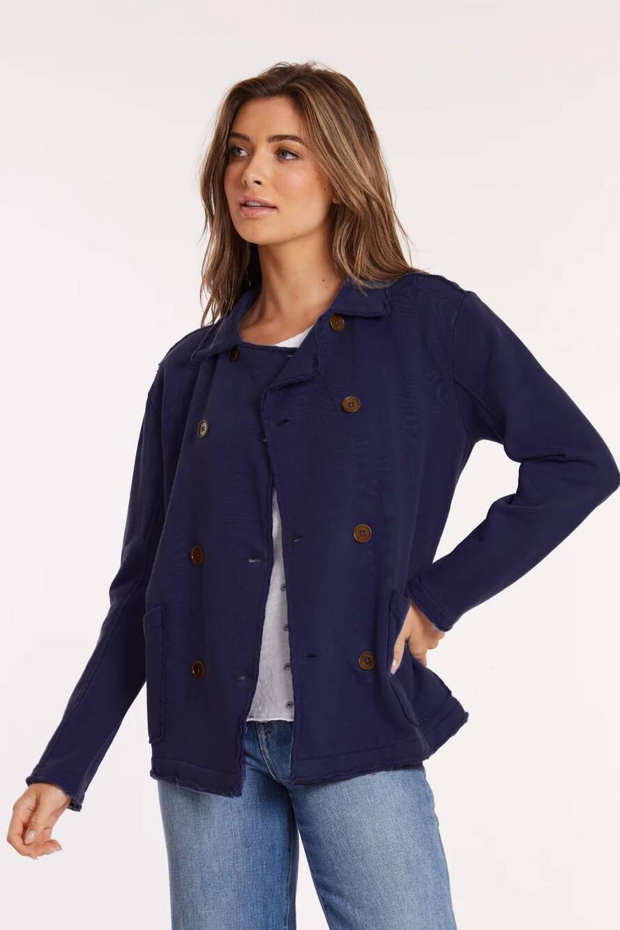 NEW MODODOC double breasted jacket in navy
